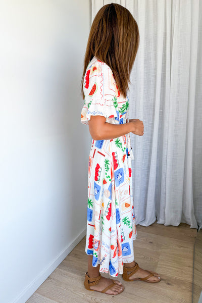 Apollo Dress - White Multi