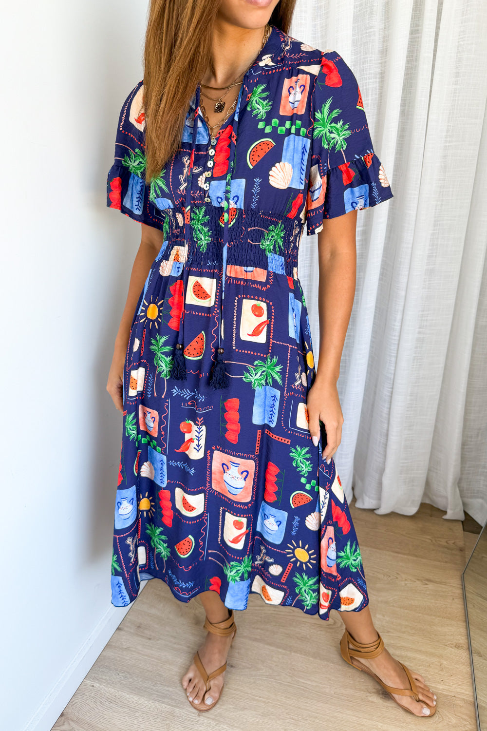 Apollo Dress - Navy Multi