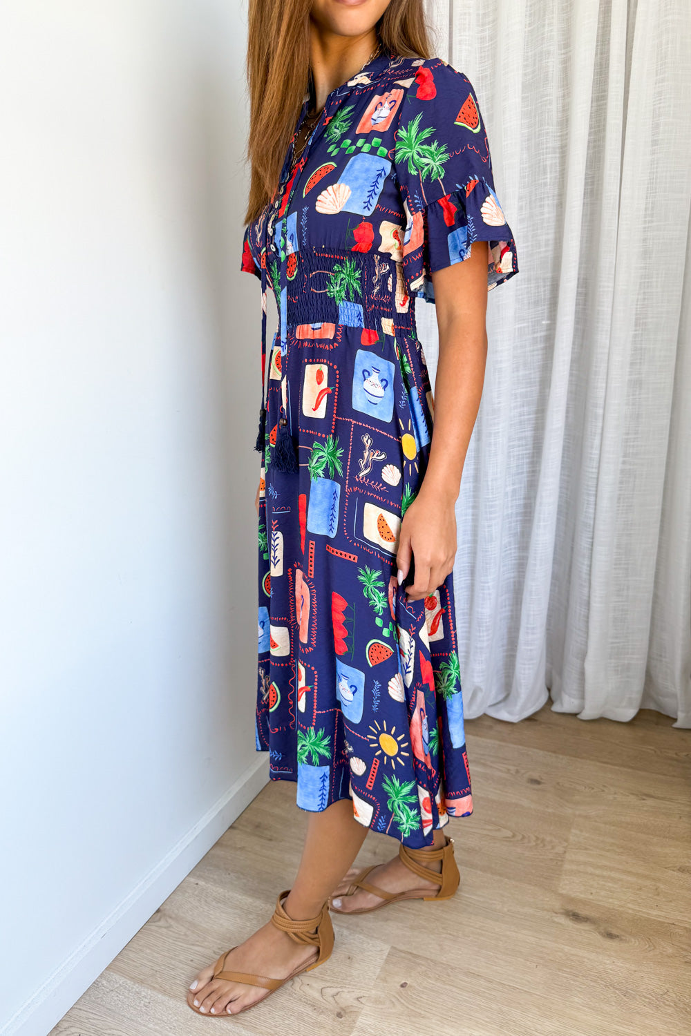 Apollo Dress - Navy Multi