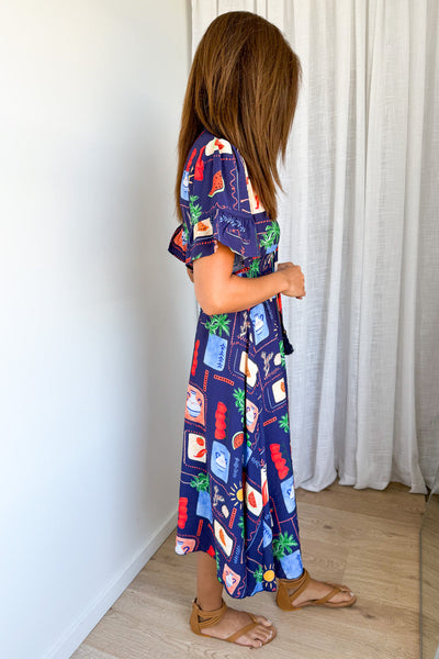 Apollo Dress - Navy Multi