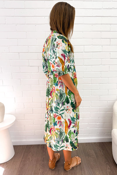Charley Dress - Tropical Leaf