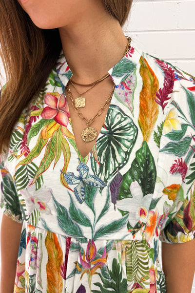 Charley Dress - Tropical Leaf