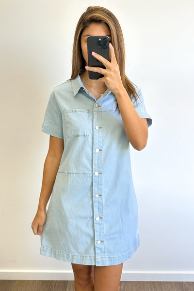 Dezi Denim Dress - Light Denim