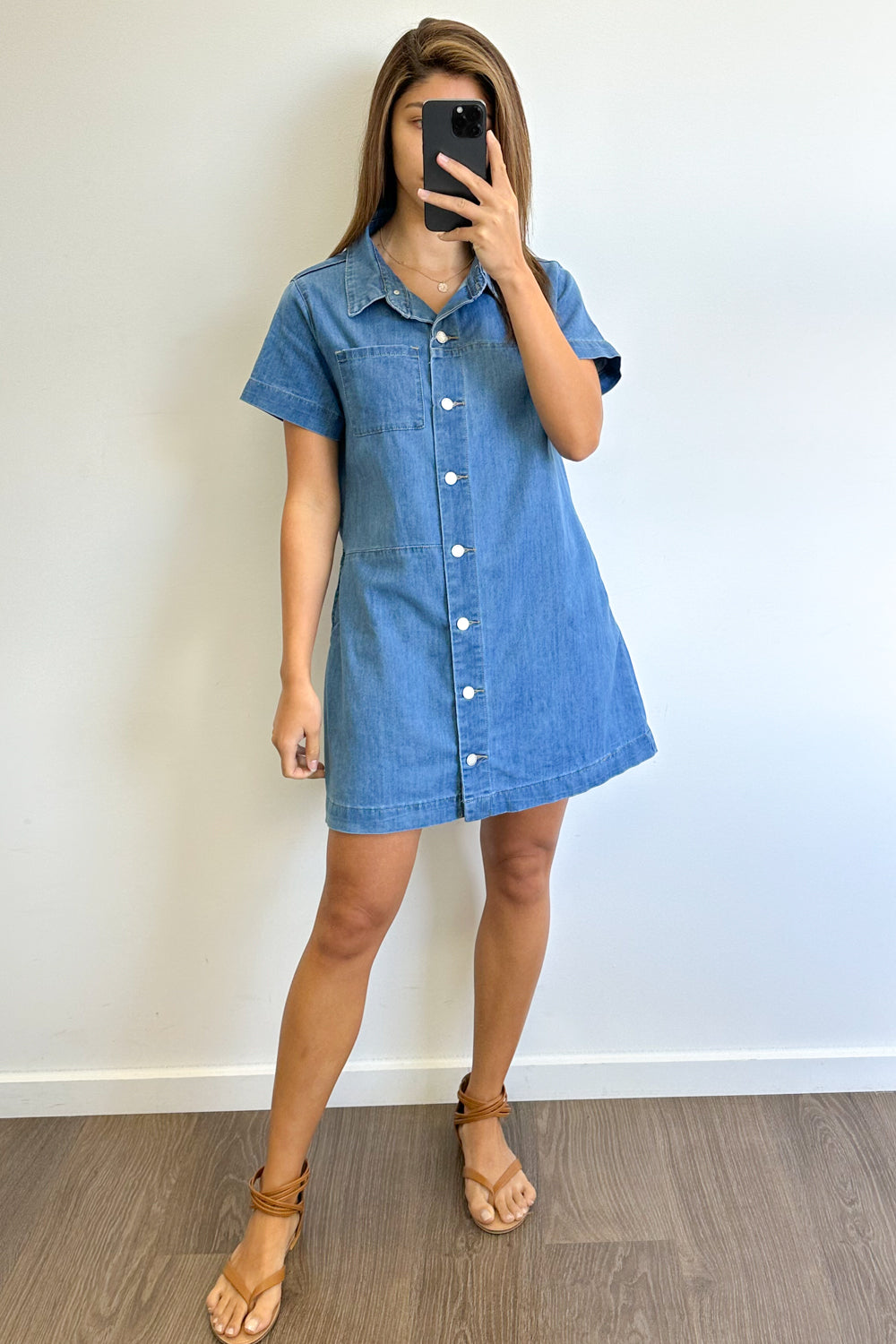 Dezi Denim Dress - Mid Denim