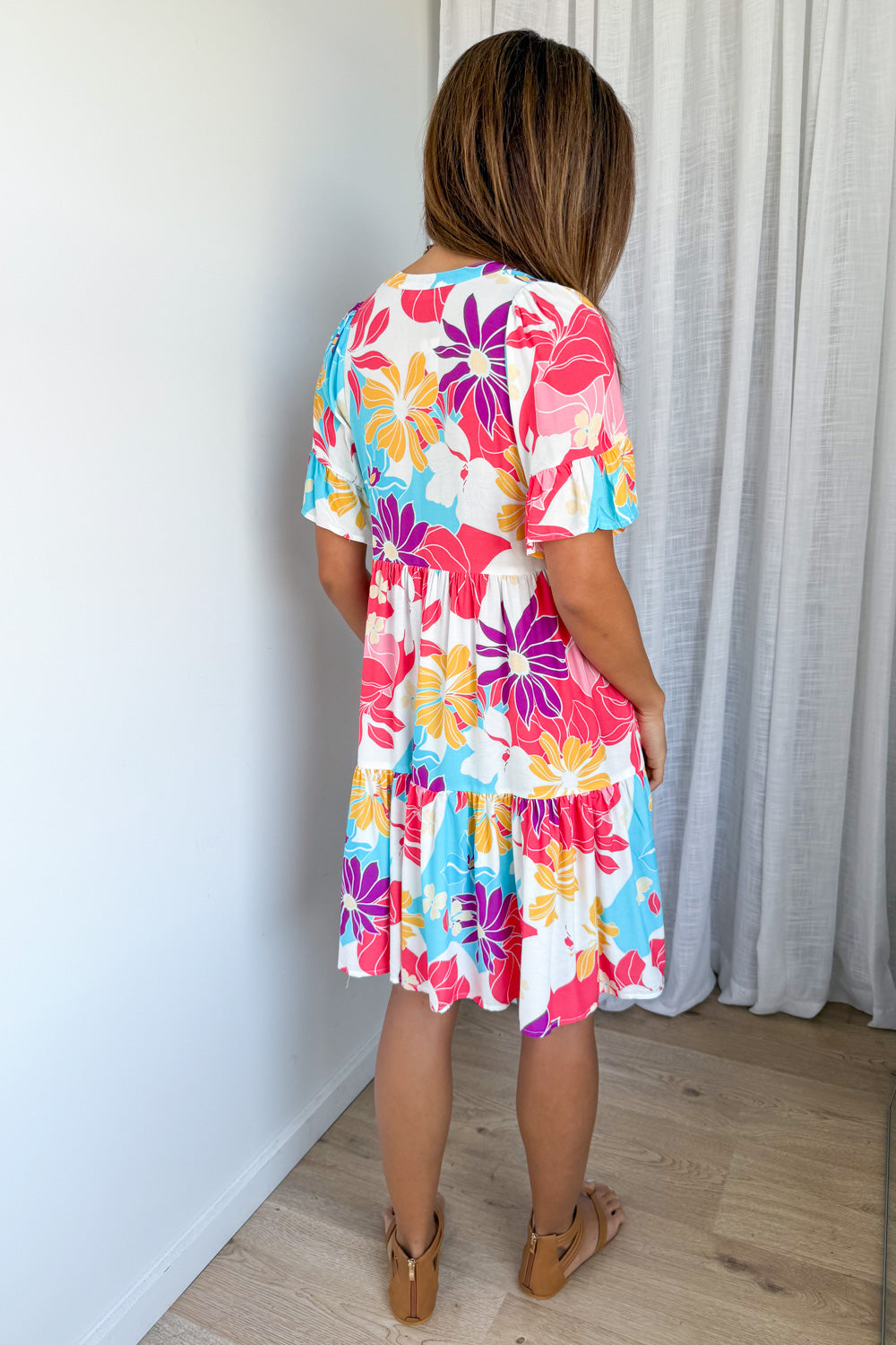 Kirsty Dress - Hot Pink Multi Tropic