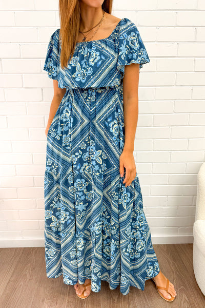 Laurella Dress - Blue Tile