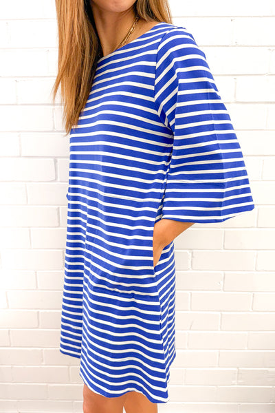 Lulu Dress - Blue Stripe