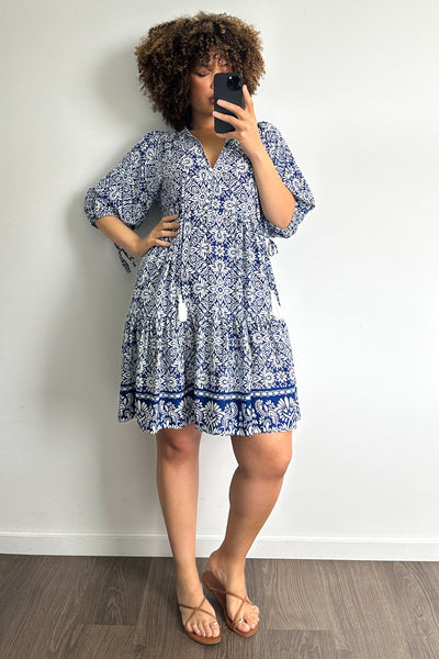 Lumen Dress - Blue White