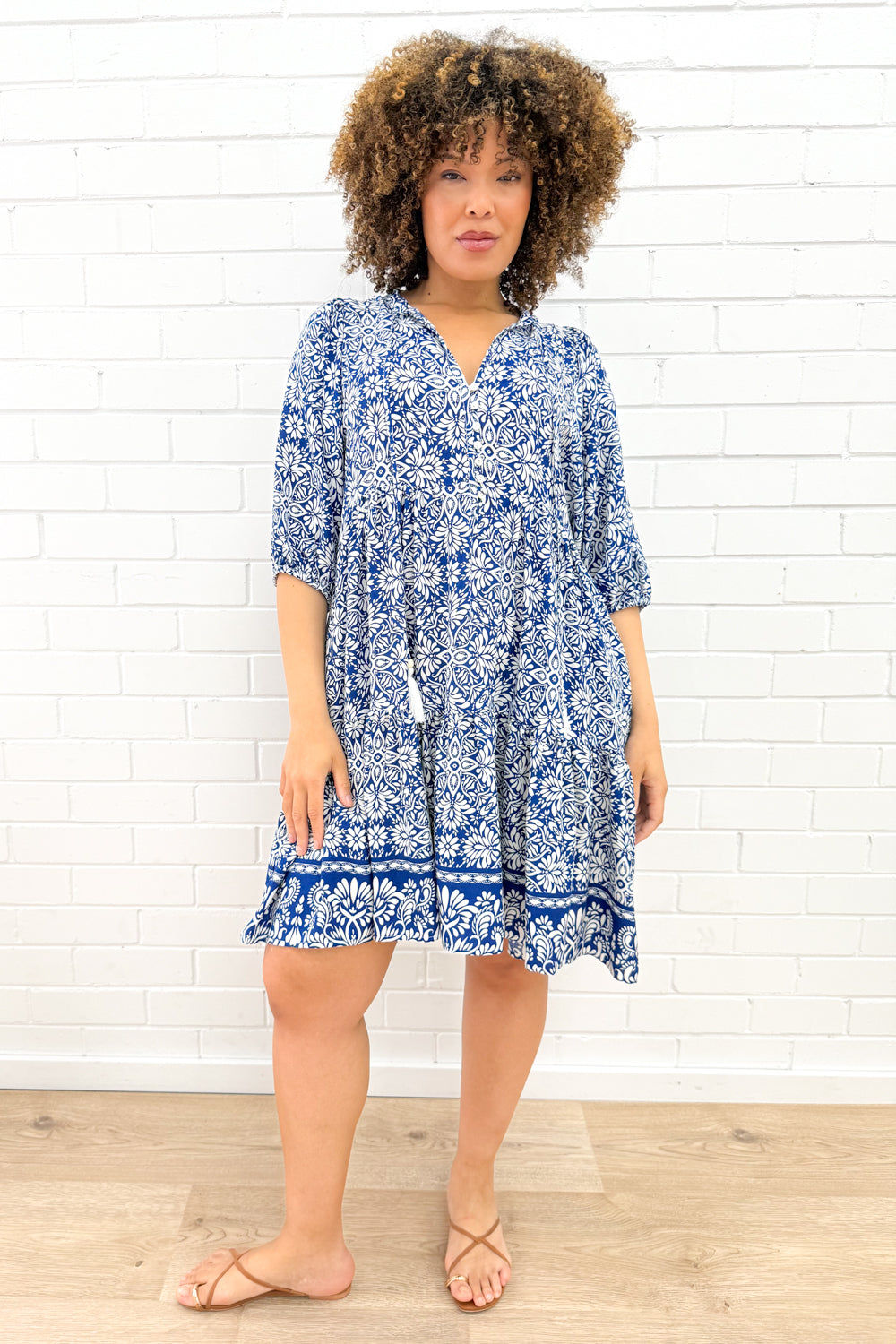 Lumen Dress - Blue White