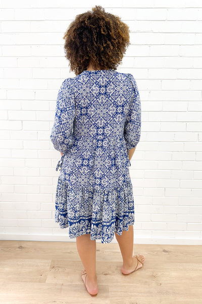 Lumen Dress - Blue White