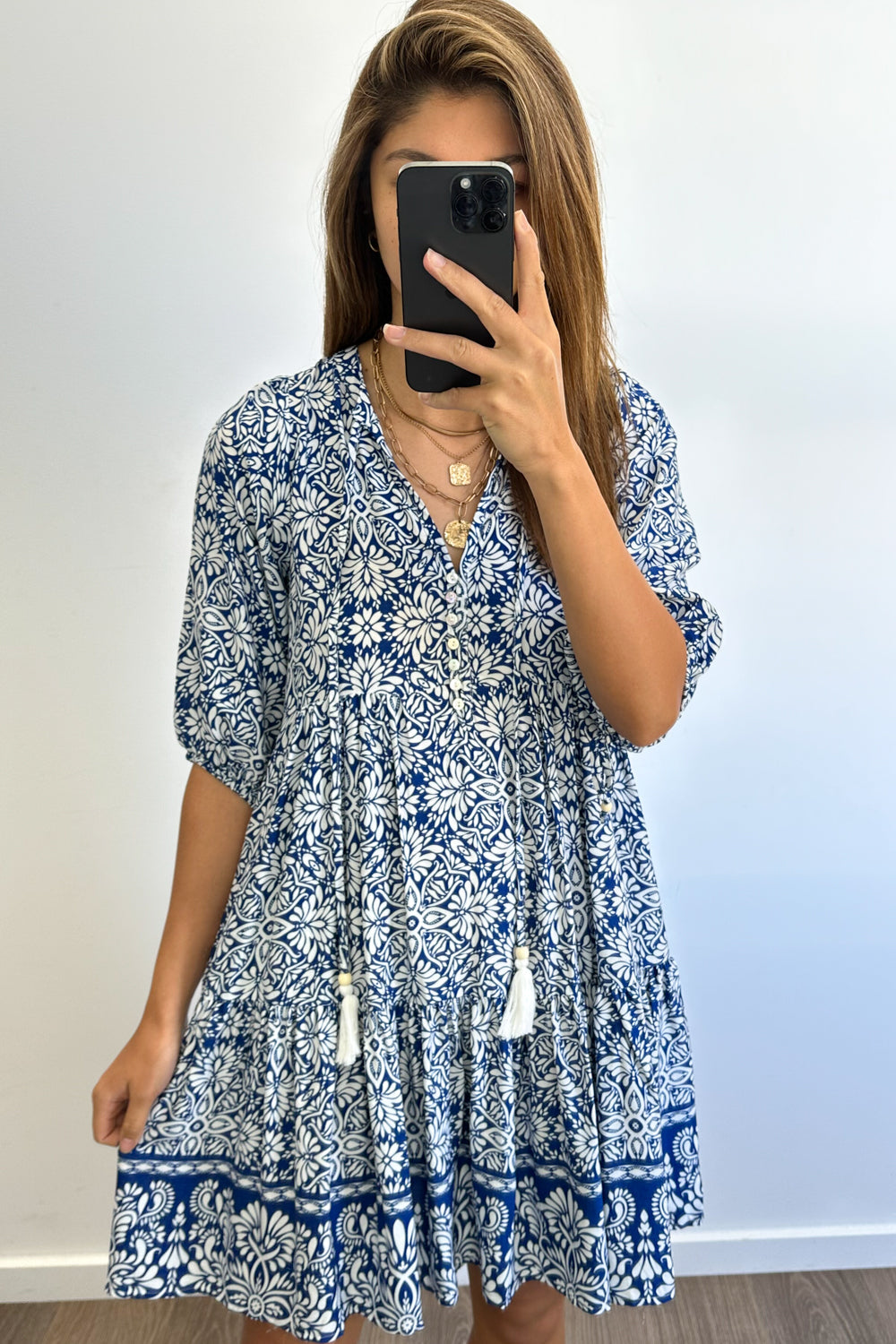 Lumen Dress - Blue White