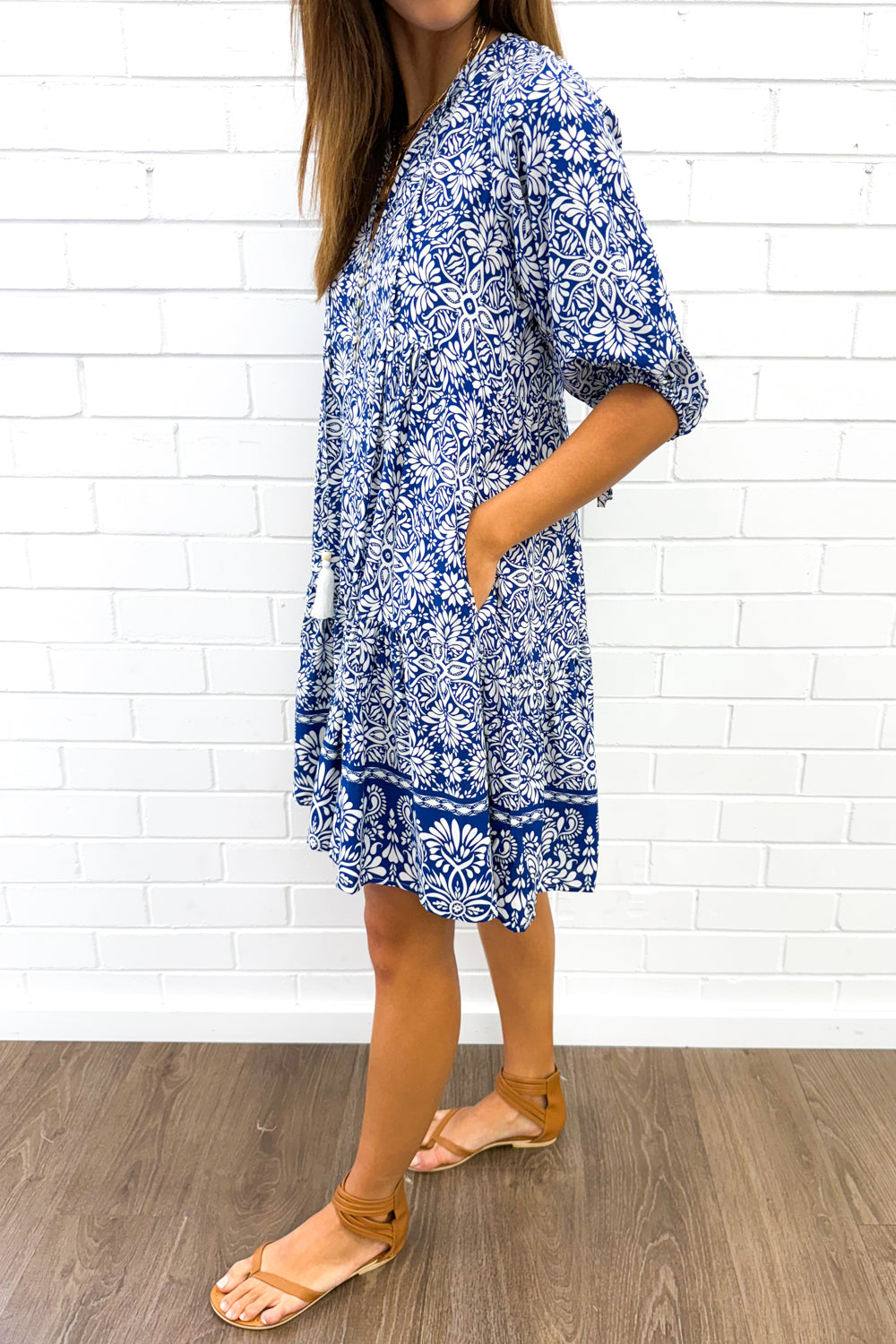 Lumen Dress - Blue White
