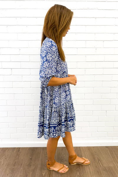 Lumen Dress - Blue White