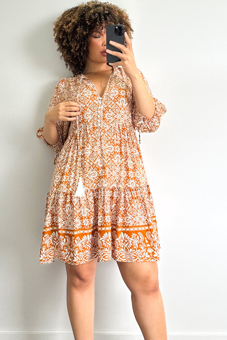 Lumen Dress - Tan White