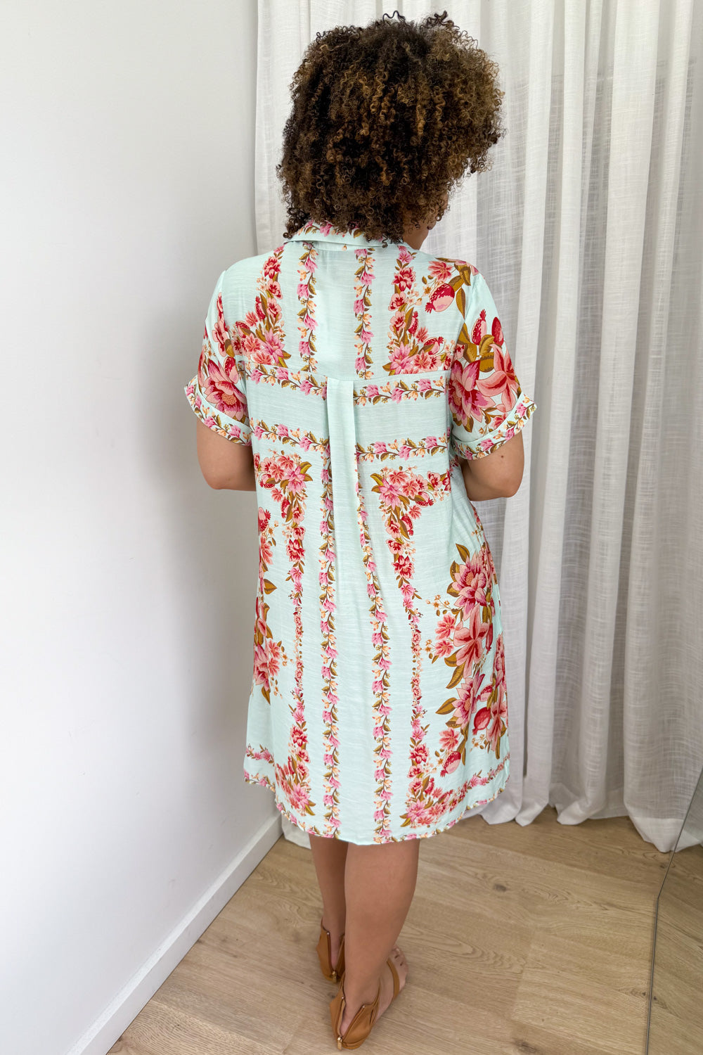 Marbella Tile Dress - Blue Blush Floral