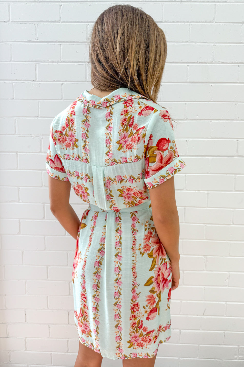 Marbella Tile Dress - Blue Blush Floral