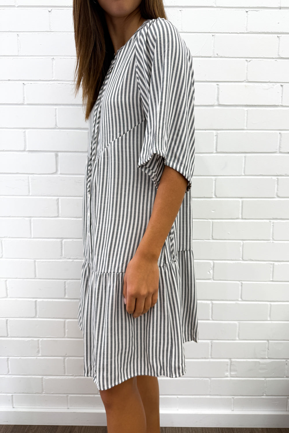 Maya Dress - Black Stripe