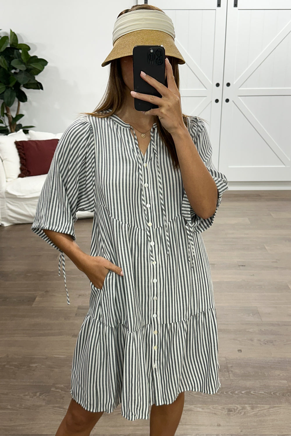 Maya Dress - Black Stripe