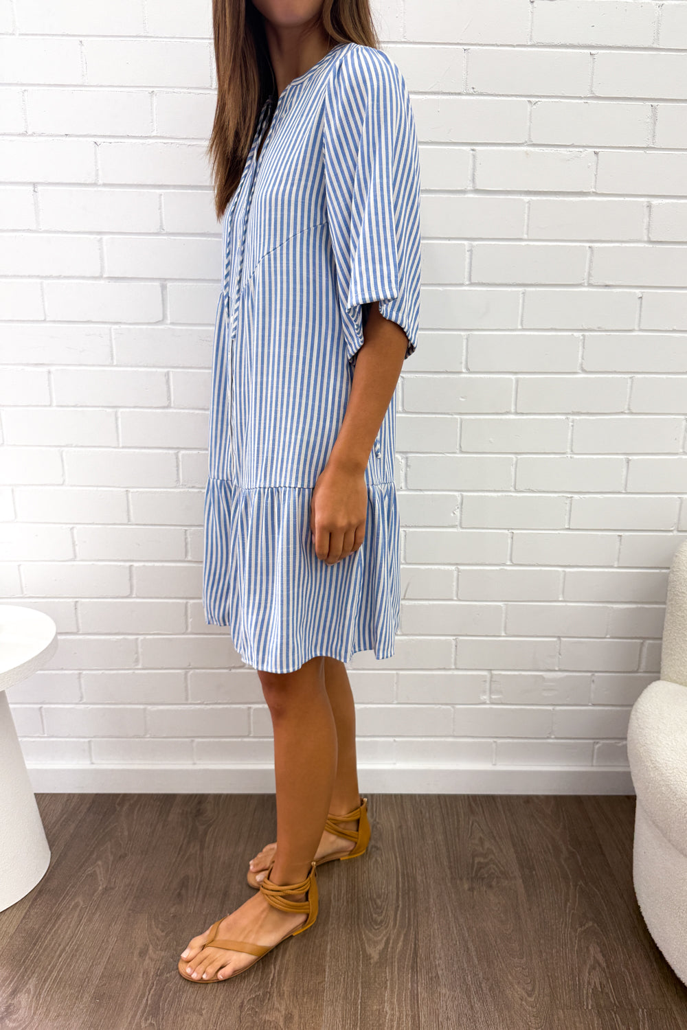 Maya Dress - Blue Stripe