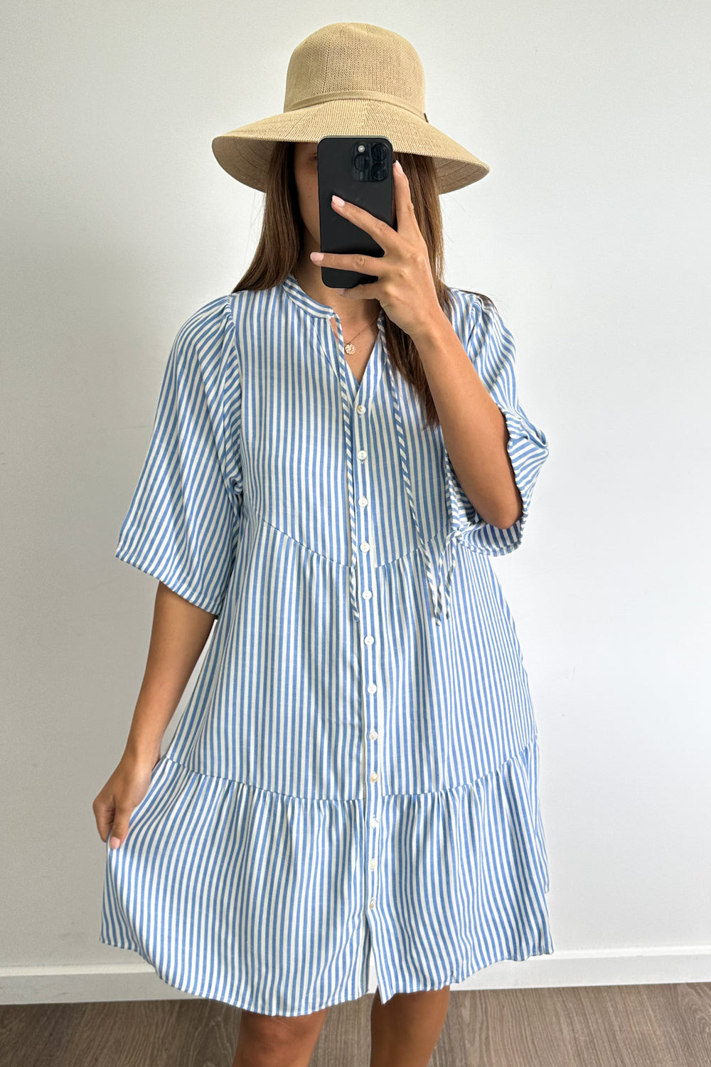 Maya Dress - Blue Stripe