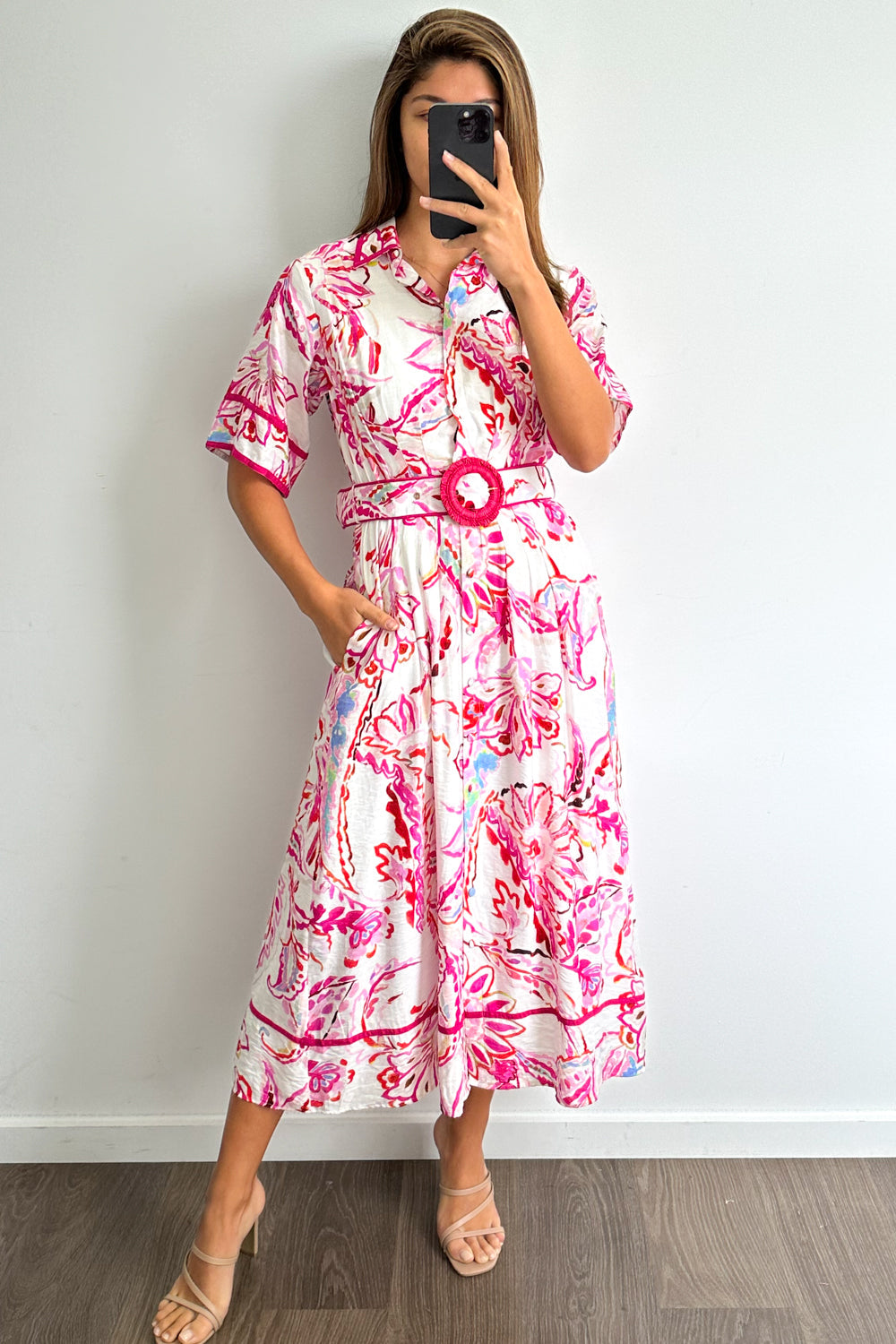 Melody Dress - Pink Paisley Floral