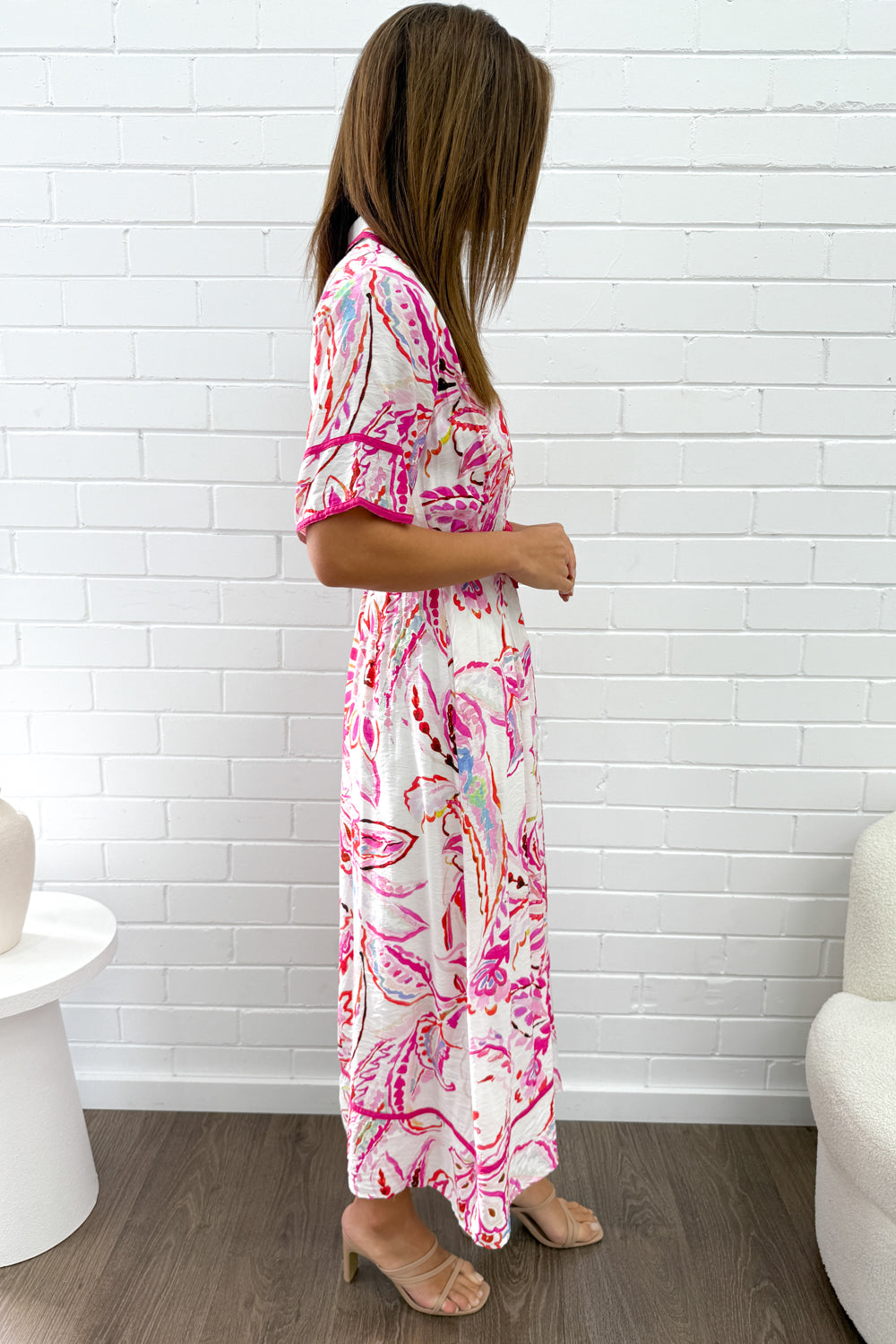 Melody Dress - Pink Paisley Floral