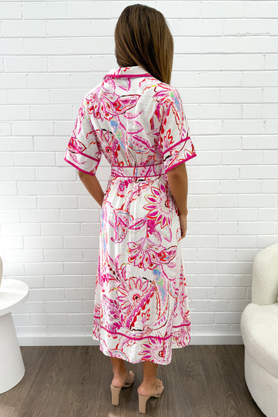 Melody Dress - Pink Paisley Floral