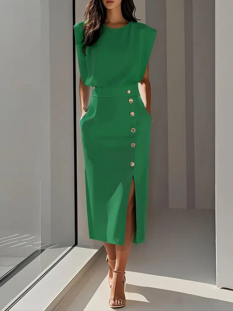Eudora | Midi Dress with Side Slit 1 + 1 free